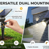 Foco Solar de Jardín 9 LED IP65 | Iluminación Exterior Resistente al Agua