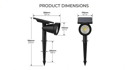 Foco Solar de Jardín 9 LED IP65 | Iluminación Exterior Resistente al Agua