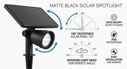 Foco Solar de Jardín 9 LED IP65 | Iluminación Exterior Resistente al Agua